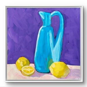 Vibrant Blue Pitcher Original Painting